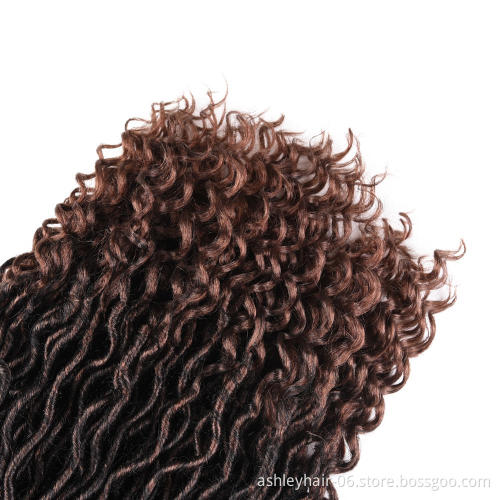 Heat Resistant Fiber Synthetic Wavy Curly End Crochet Braid Hair Goddess Faux Locs
